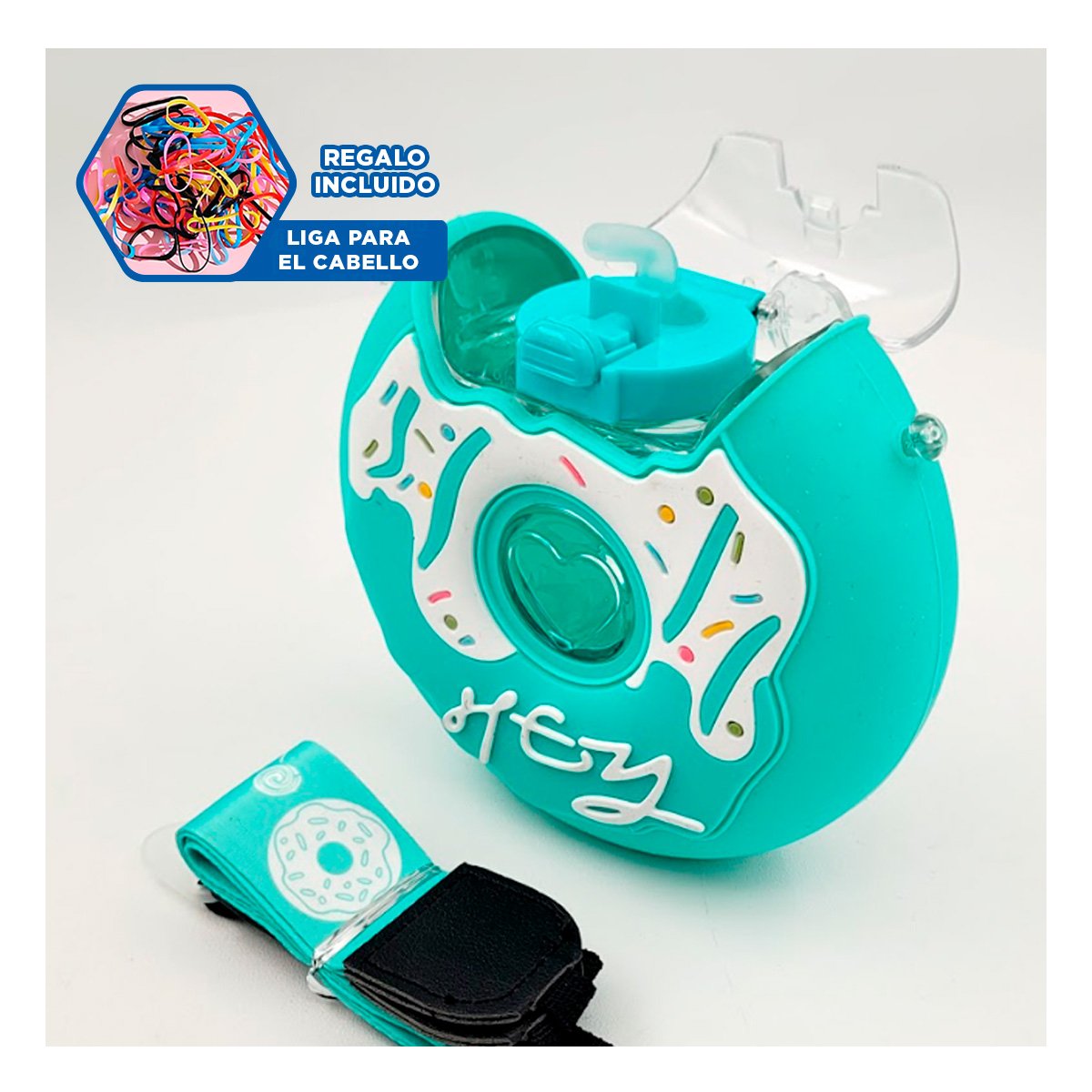 RECIPIENTE CIRCULAR CELESTE 14X5CM FACIL DE TRANSPORTAR Y USAR YLIGAS REGALO - 2