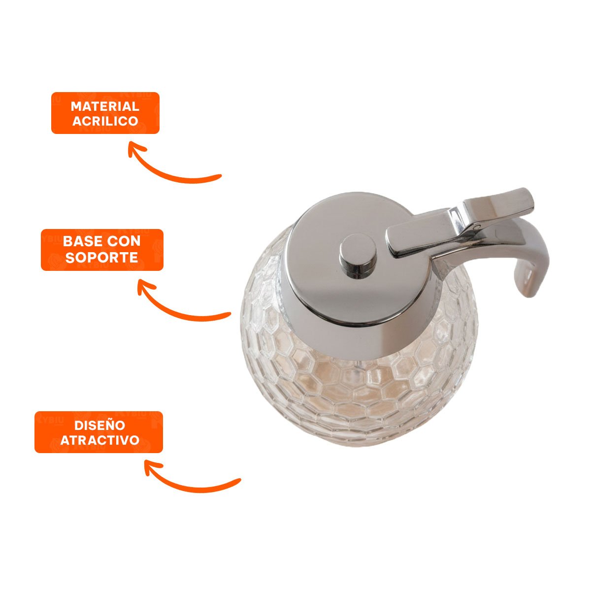 DISPENSADOR FRASCO MIELERO 200ML TRANSPARENTE PARA REPOSTERIA EN CASA YPOST IT - 5