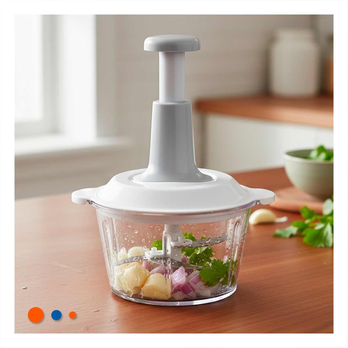 PACK4 CORTADOR DE ALIMENTOS MULTIFUNCIONAL 1 5L BLANCO Y PLOMO PARA COCINA PRACTICA Y FACIL - 5