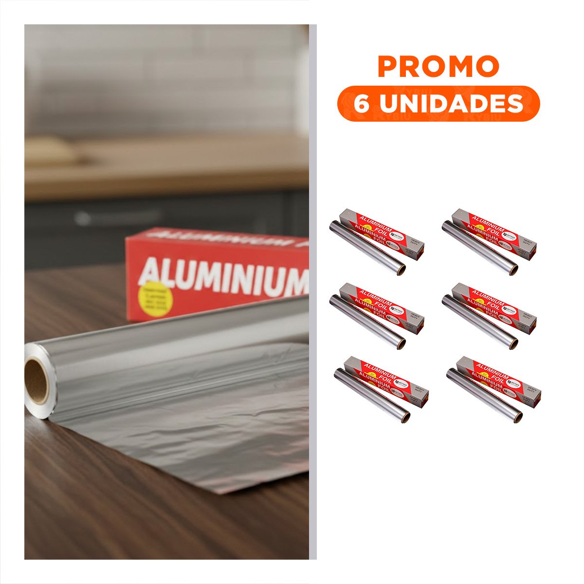PACK6 PAPEL REPOSTERIA PLATEADO 5M 30CM PARA HORNEAR Y ENVOLVER ALIMENTOS YREGALO STICKER - 1