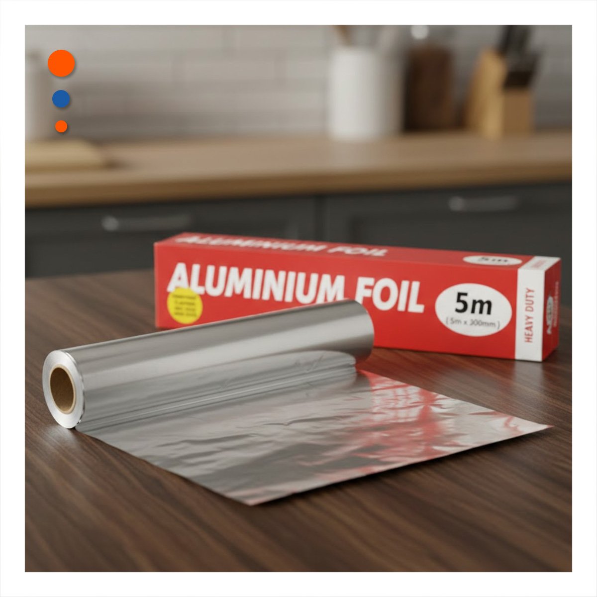 PACK6 PAPEL REPOSTERIA PLATEADO 5M 30CM PARA HORNEAR Y ENVOLVER ALIMENTOS YREGALO STICKER - 3