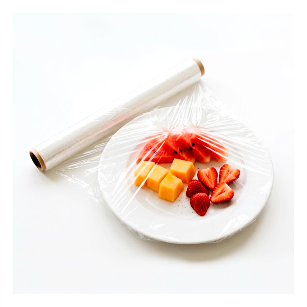 PACK2 EMPAQUE FILM TRANSPARENTE PARA ALIMENTOS 20M X 30CM COCINA HOGAR YREGALO STICKER - 2