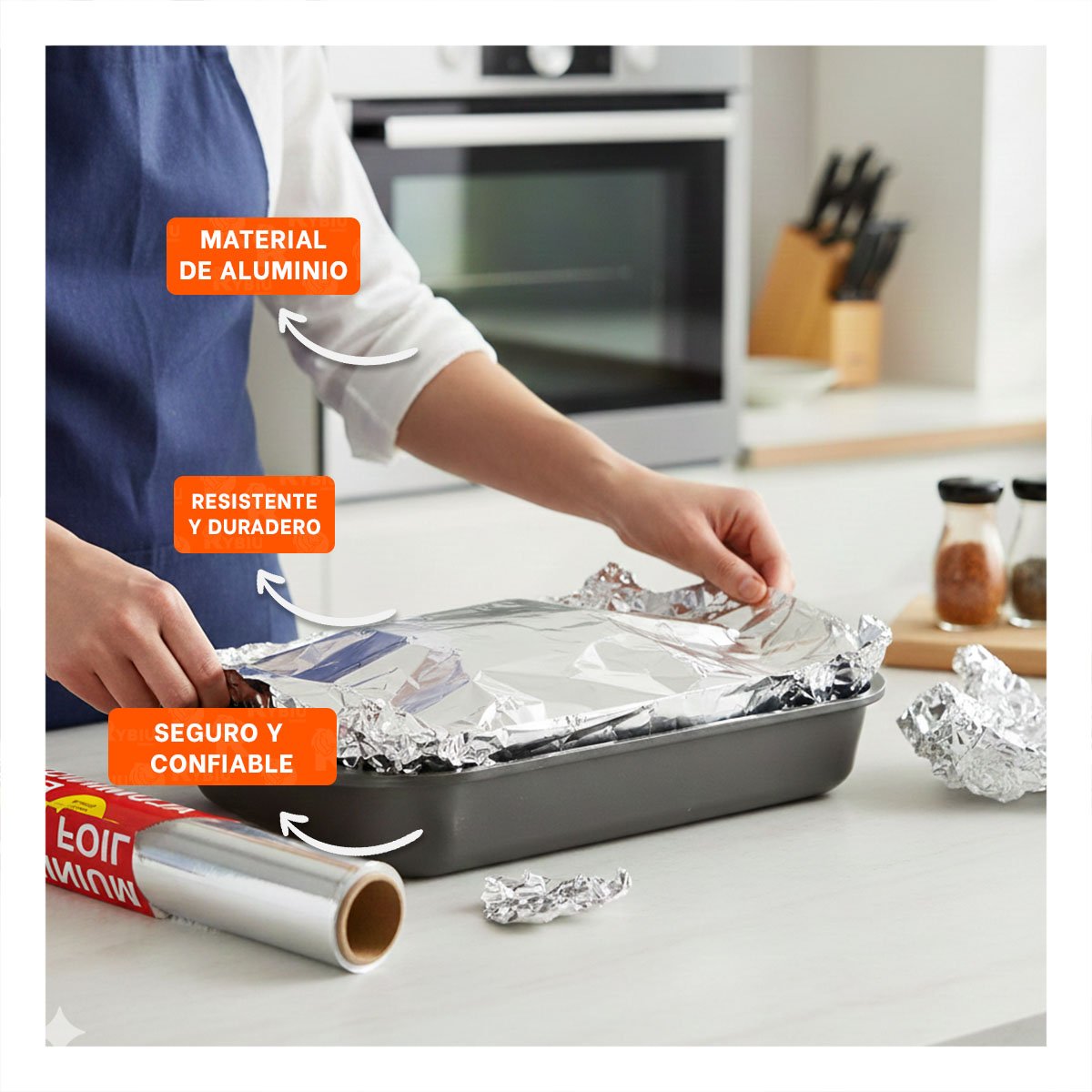 PACK4 PAPEL CONSERVACION PLATEADO 5M 30CM PARA GUARDAR ALIMENTOS FRESCOS YPAPEL REGALO - 2