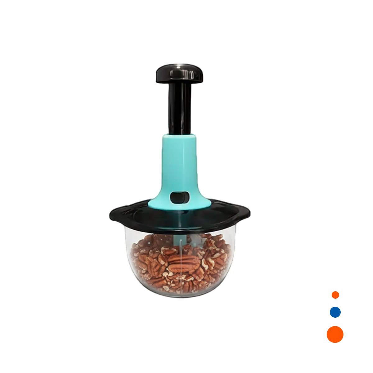 PACK6 CORTADOR DE FRUTAS MANUAL 2L CELESTE Y NEGRO PARA HOGAR Y COCINA YREGALO STICKER - 2