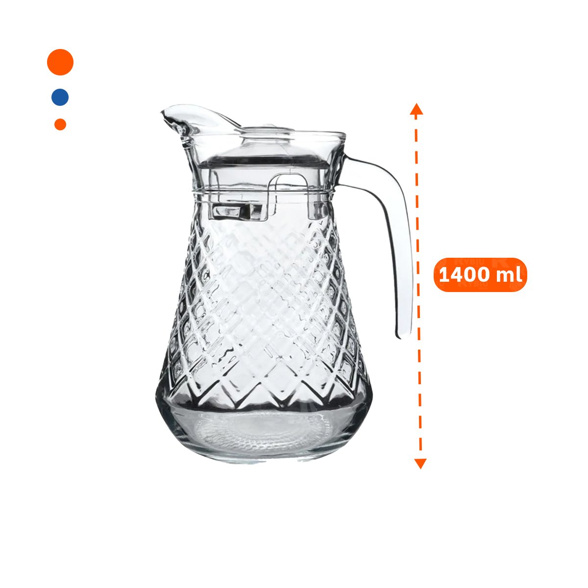 PACK12 CONTENEDOR PARA AGUA EN VIDRIO TRANSPARENTE 1400 ML YREGALO STICKER - 4