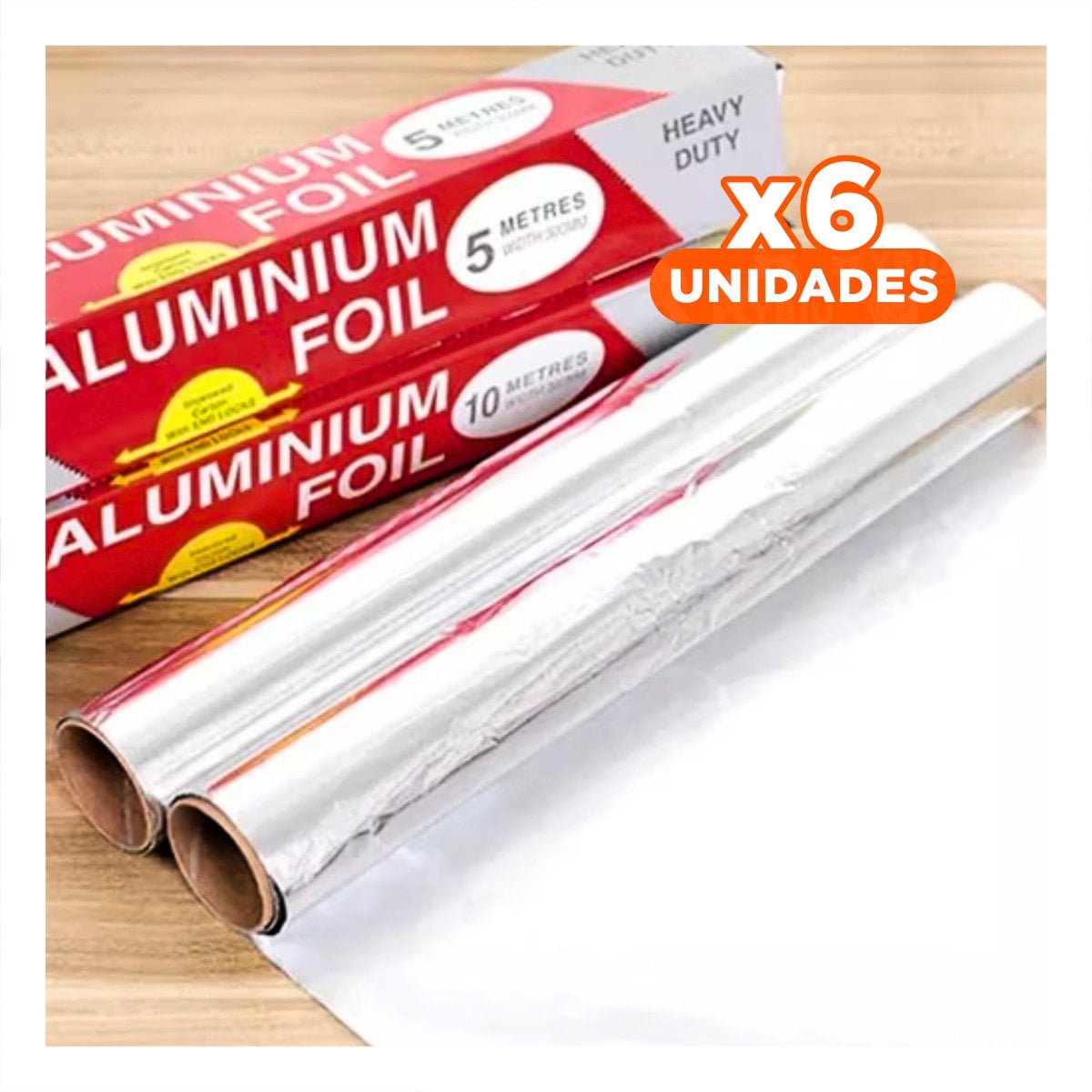 PACK6 ROLLO COCINA PLATEADO 5M 30CM PARA PREPARAR PLATOS Y CONSERVACION - 1
