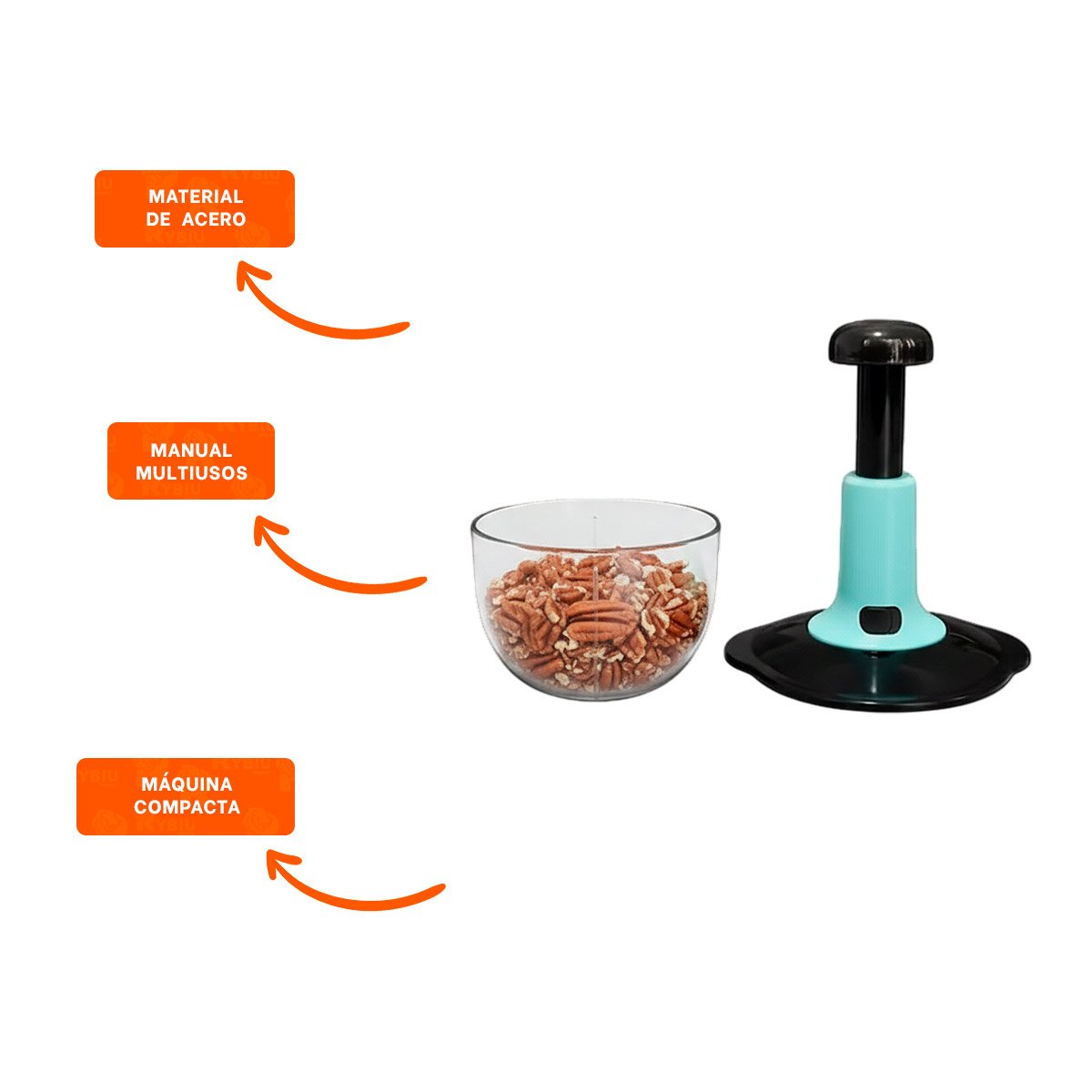 REBANADOR MANUAL MULTIFUNCIONAL 2L CELESTE Y NEGRO RESISTENTE Y DURADERO YPOST IT - 5
