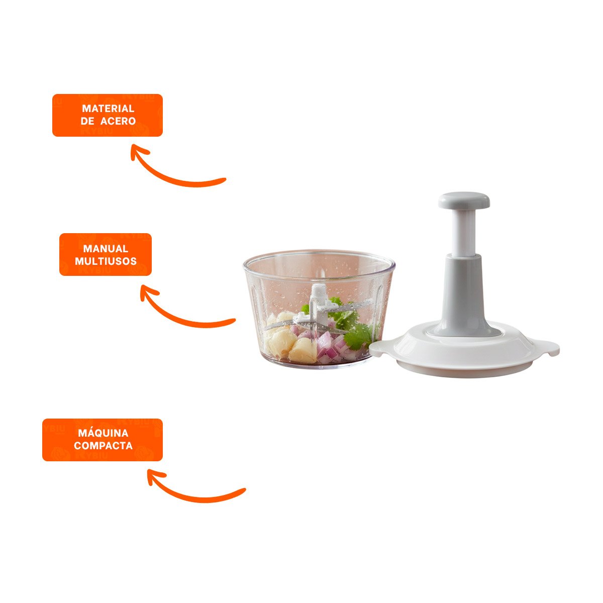 PICADORA MANUAL MULTIFUNCIONAL 1 5L BLANCO Y PLOMO PARA PREPARAR ALIMENTOS EN CASA YPOST IT - 5