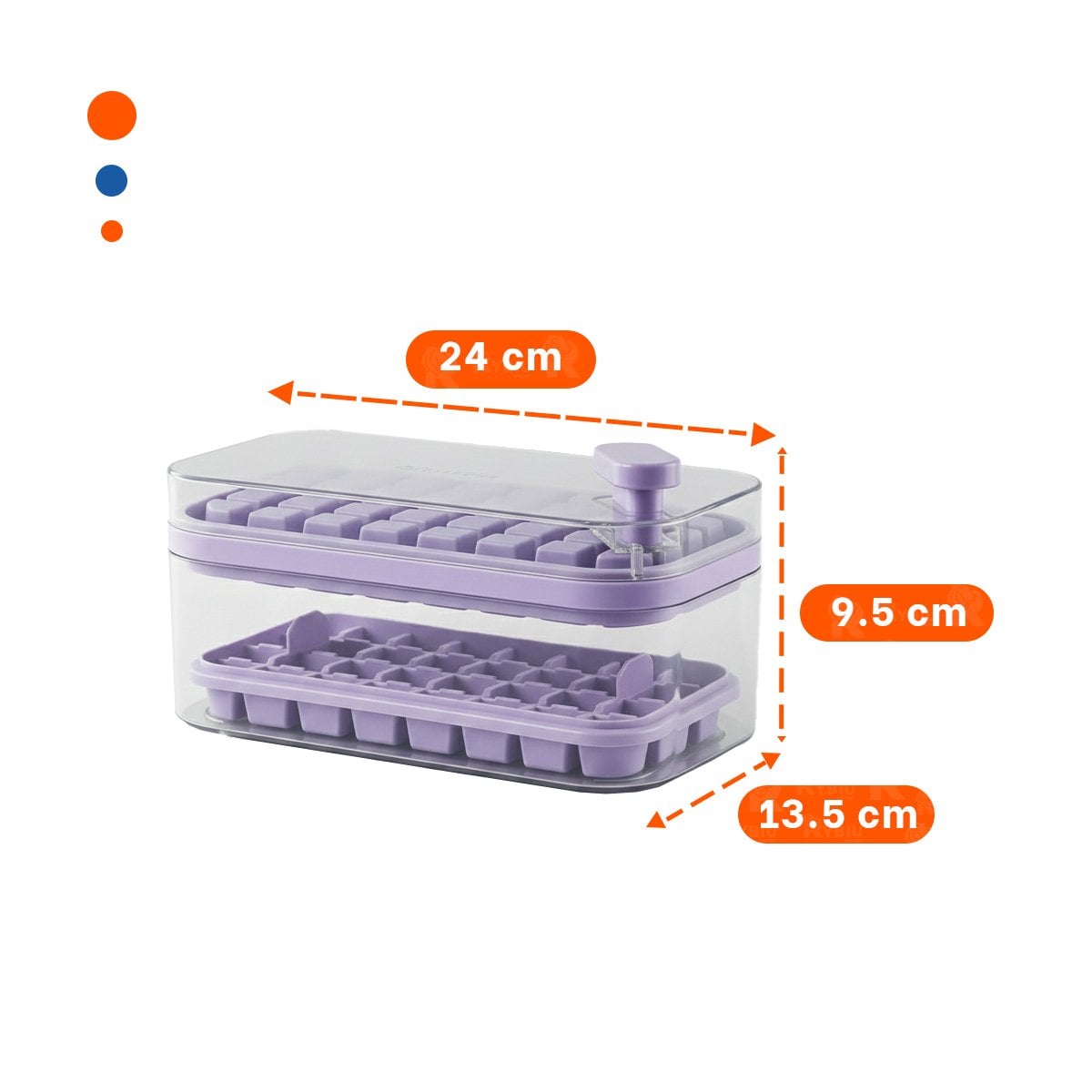 PACK4 CUBITERA MORADA DE SILICONA PARA CUBOS DE HIELO CON CLIC ESQUINA YREGALO STICKER - 4