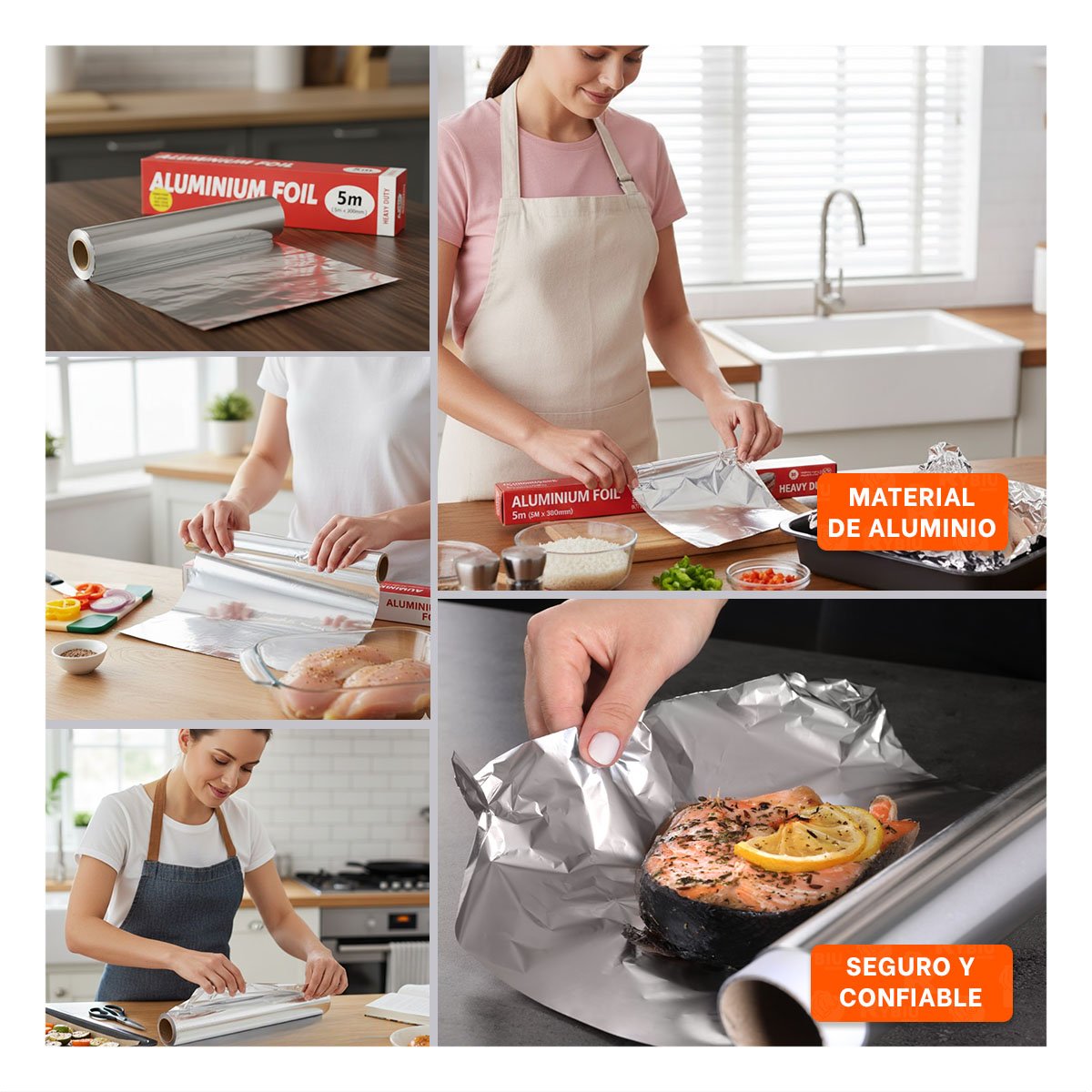 PAPEL LAMINADO PLATEADO 5M 30CM PARA HORNEAR Y GUARDAR COMIDA YPOST IT - 2