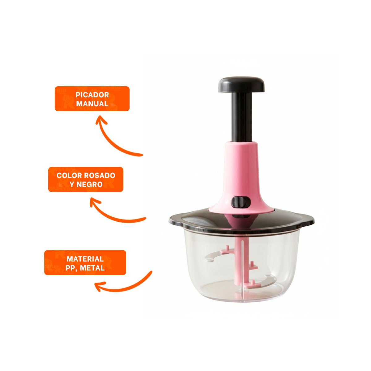 REBANADOR MANUAL MULTIFUNCIONAL 2L ROSADO Y NEGRO PARA VERDURAS Y FRUTAS FRESCAS YPOST IT - 5