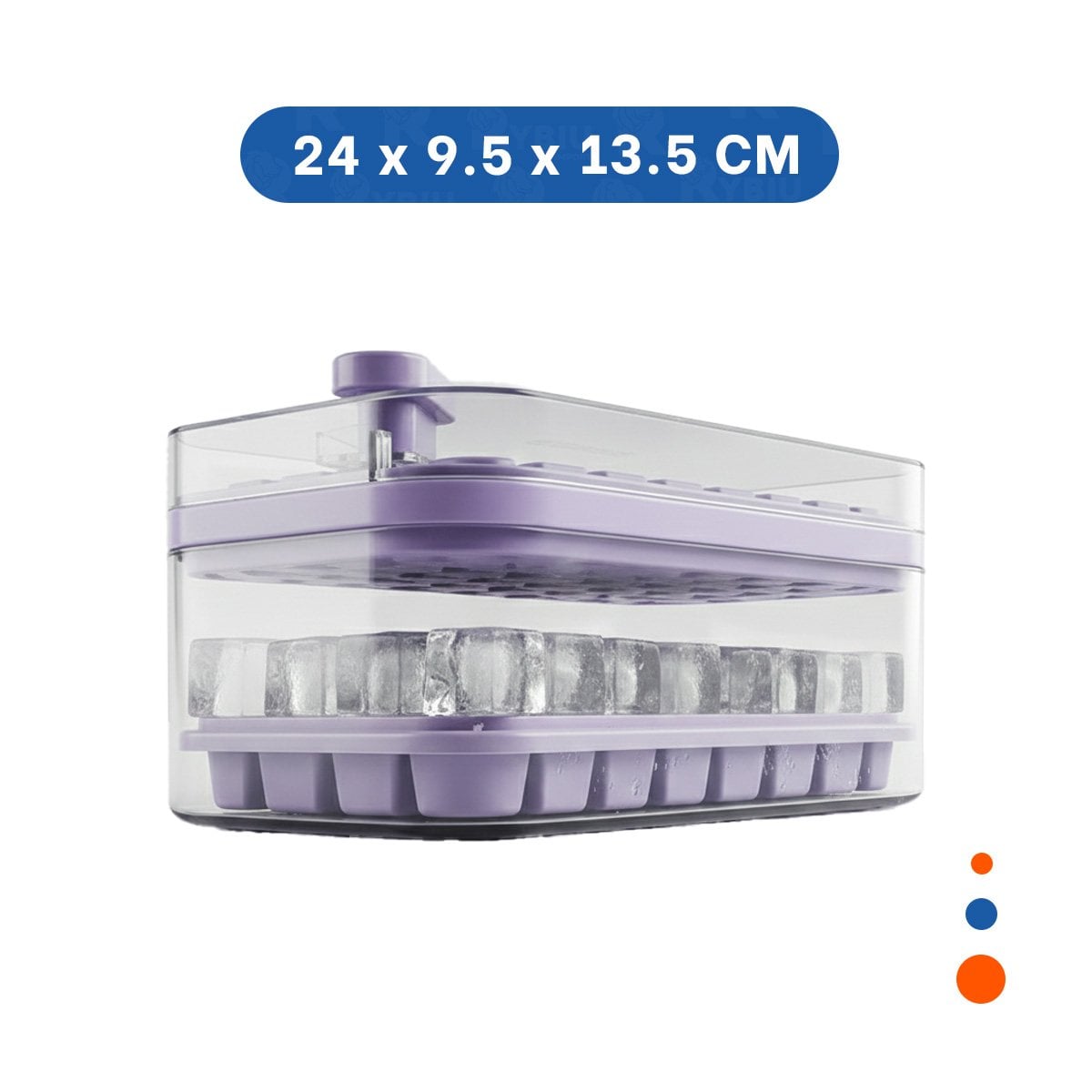 PACK2 MOLDE DE SILICONA MORADO PARA CUBOS DE HIELO CON SISTEMA CLIC ESQUINA - 4