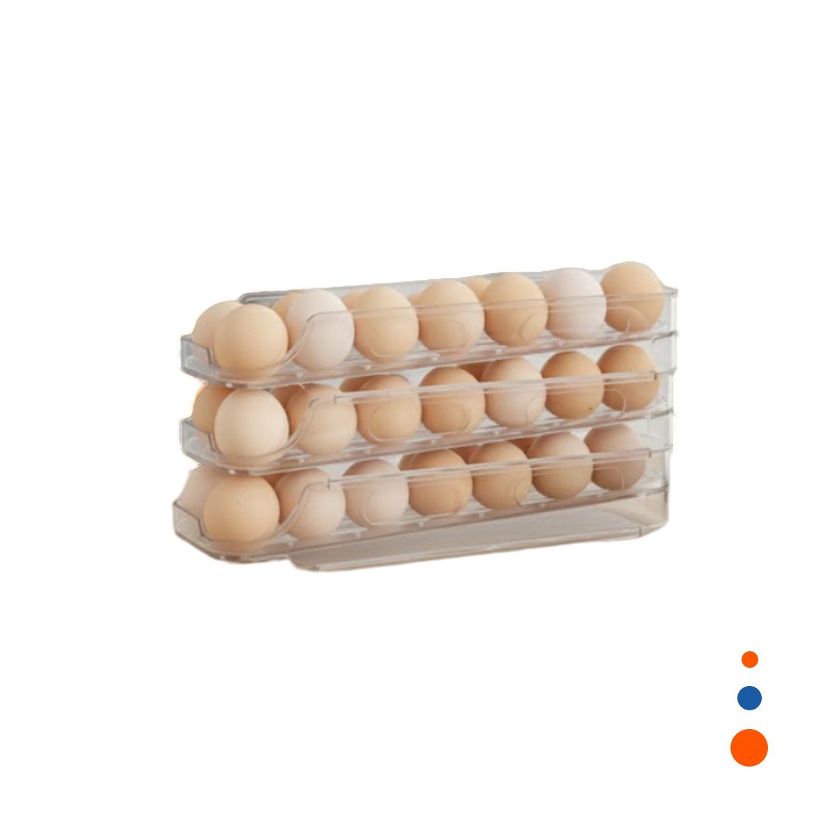 ORGANIZADOR PARA HUEVOS APILABLE 3 NIVELES TRANSPARENTE COCINA CASA YREGALO STICKER - 1
