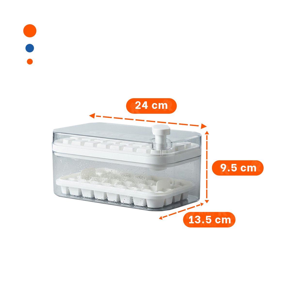 BANDEJA BLANCA PARA CUBOS DE HIELO CON DISENO CLIC ESQUINA - 4