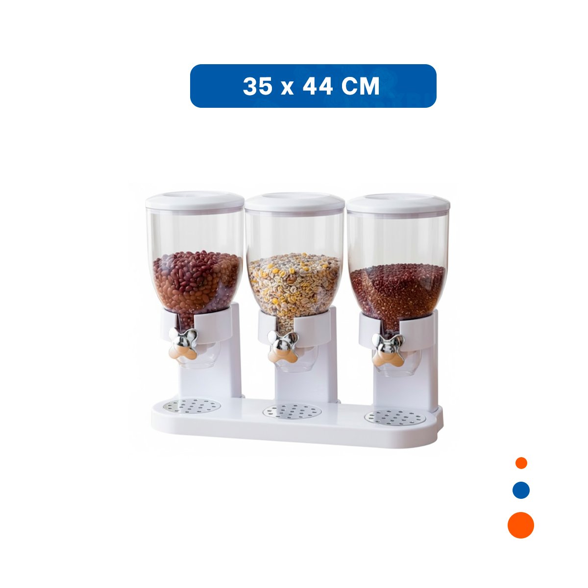 PACK6 ORGANIZADOR TRIPLE DE GRANOS BLANCO ALMACENAMIENTO EFICIENTE EN CASA - 4