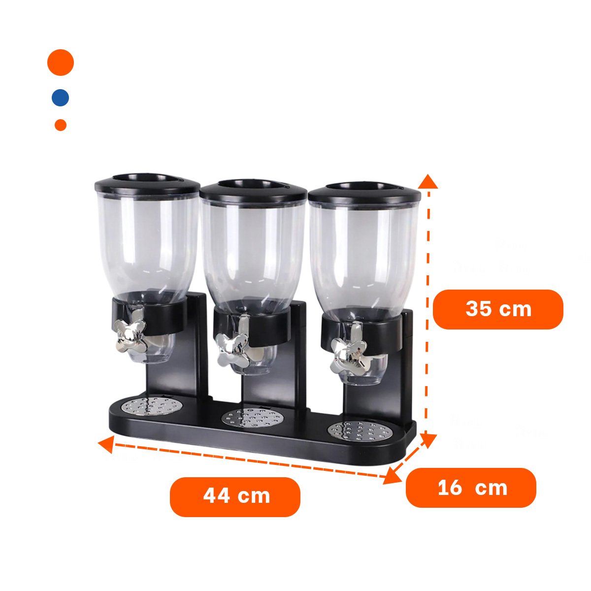 ORGANIZADOR TRIPLE DE GRANOS NEGRO PARA MANTENER LA COCINA LIMPIA Y ORDENADA YPOST IT - 4