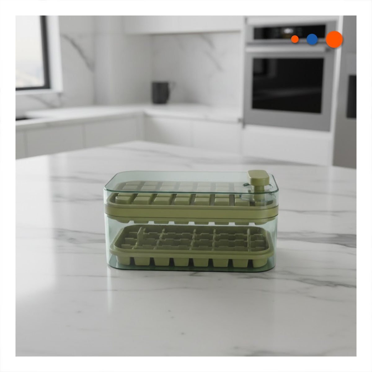 BANDEJA DOBLE VERDE PARA HACER HIELO FACIL Y RAPIDO YPAPEL REGALO - 1