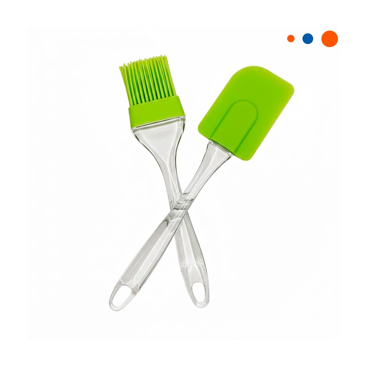 PACK12 UTENSILIO COCINA ESPATULA Y BROCHA DE SILICONA VERDE LIMON YREGALO STICKER - 2