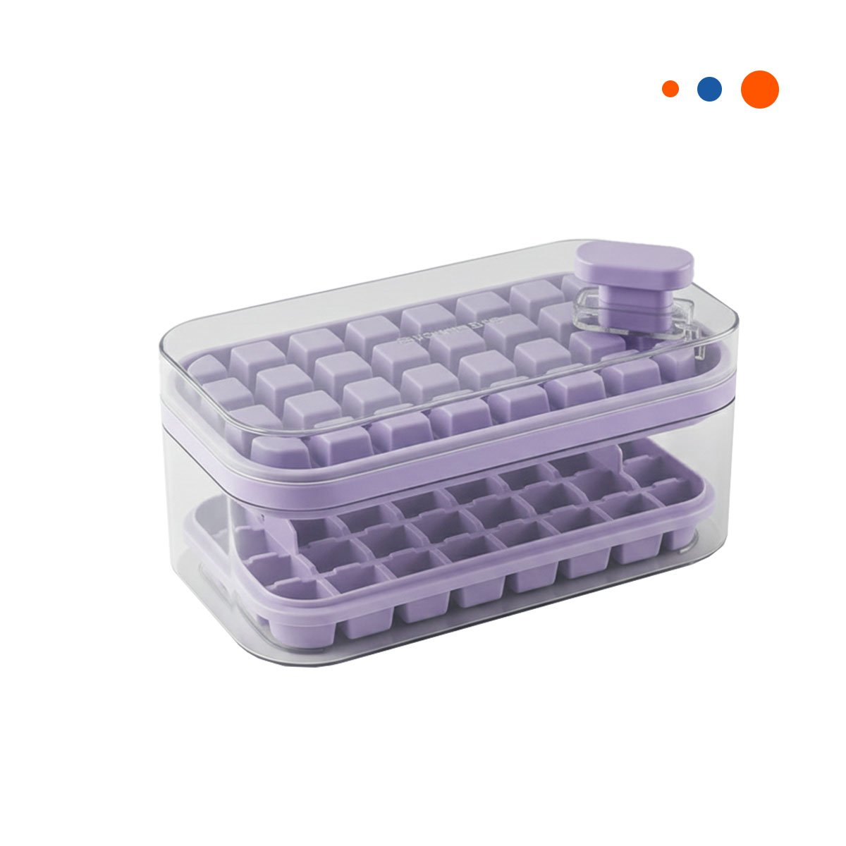 PACK2 MOLDE DOBLE MORADO PARA PREPARAR HIELO CON DISENO CLIC EN ESQUINA YREGALO STICKER - 2