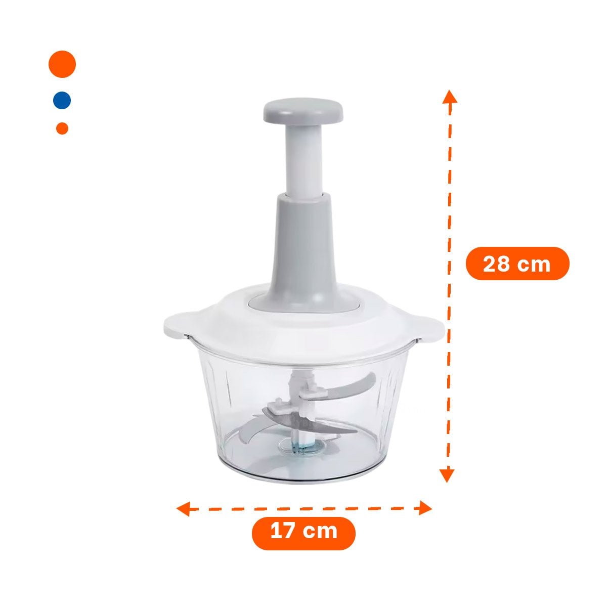 PICADOR MANUAL MULTIFUNCIONAL 1 5L BLANCO Y PLOMO PARA COCINA Y HOGAR MODERNO - 4