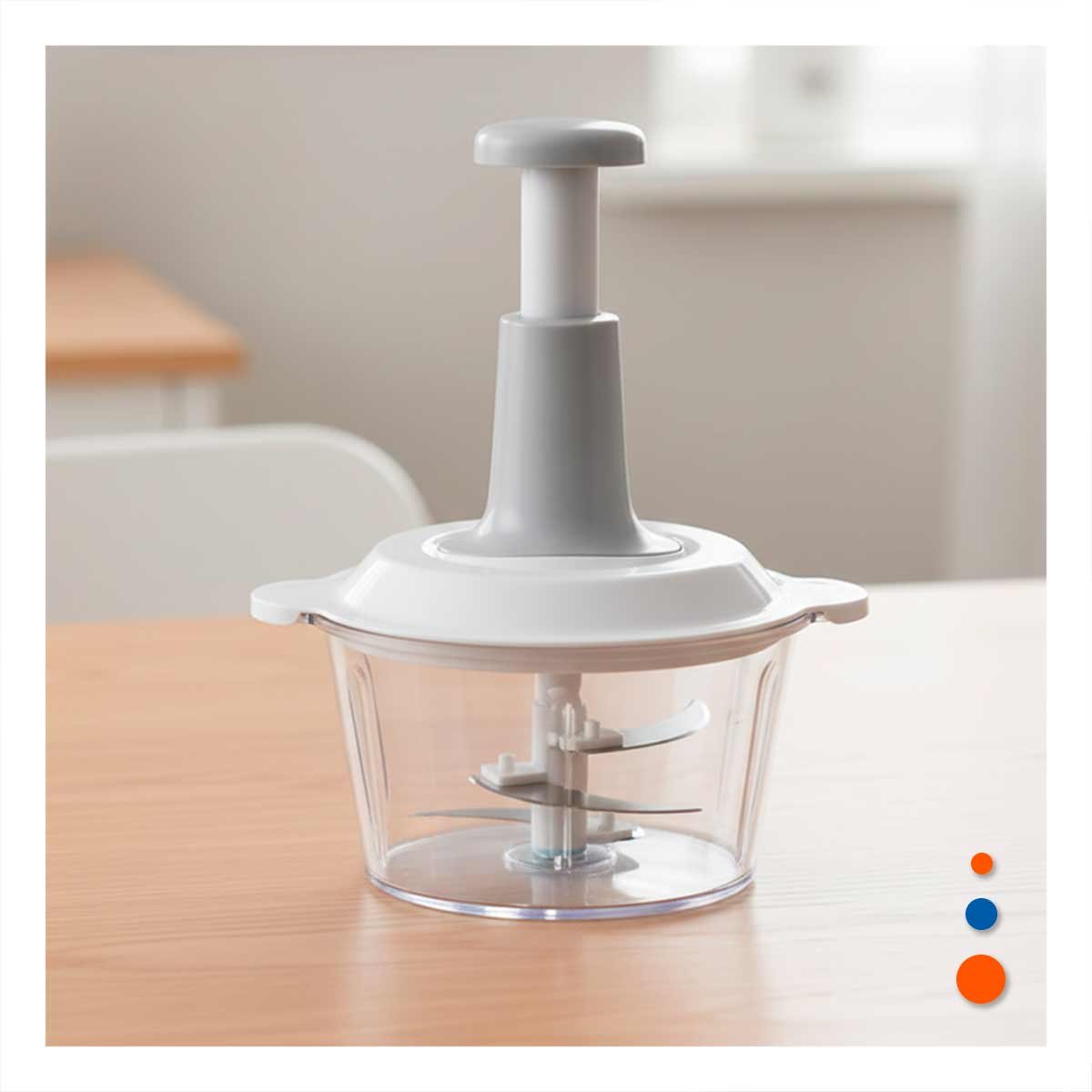PICADOR MANUAL MULTIFUNCIONAL 1 5L BLANCO Y PLOMO PARA COCINA Y HOGAR MODERNO - 5