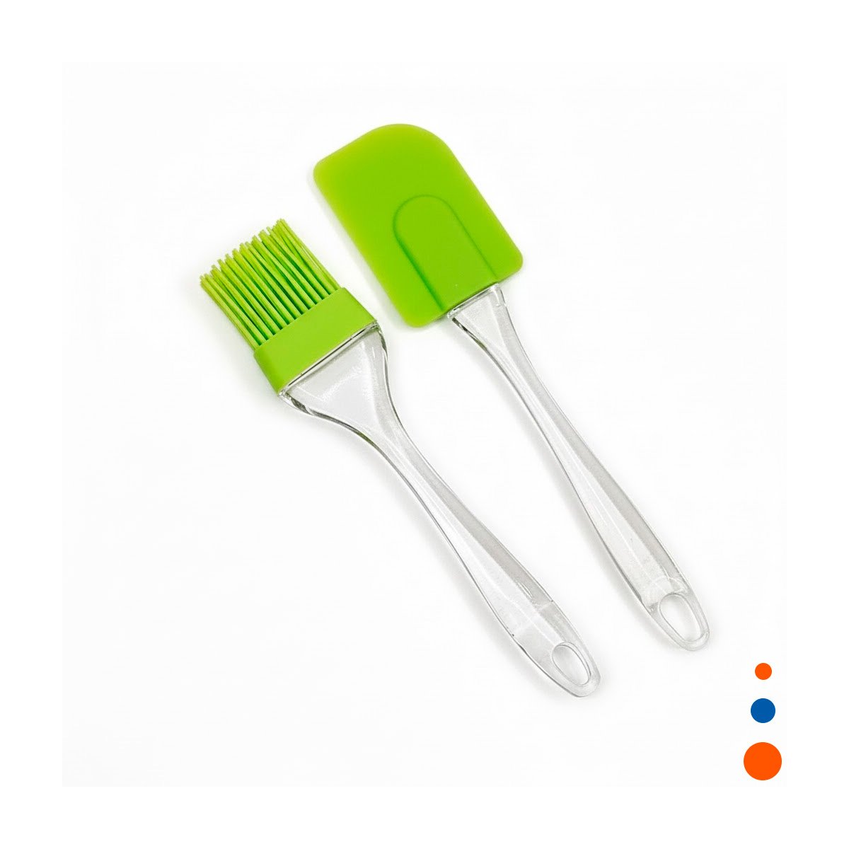 PACK6 ARTICULO ESPATULA Y BROCHA DE SILICONA VERDE LIMON PARA COCINA YREGALO STICKER - 2