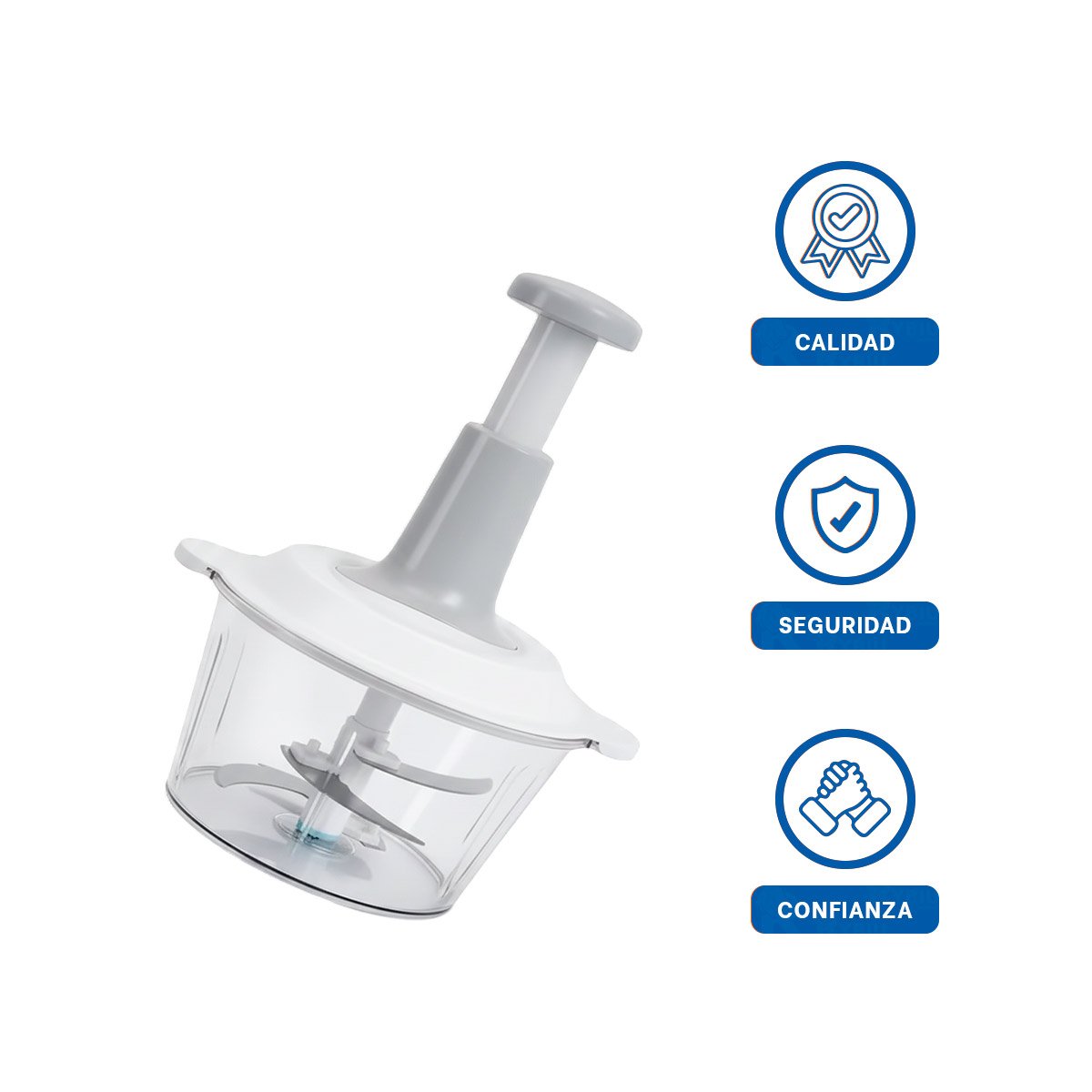 TRITURADOR MANUAL MULTIFUNCIONAL 1 5L BLANCO Y PLOMO PARA USO EN CASA Y COCINA YPAPEL REGALO - 5