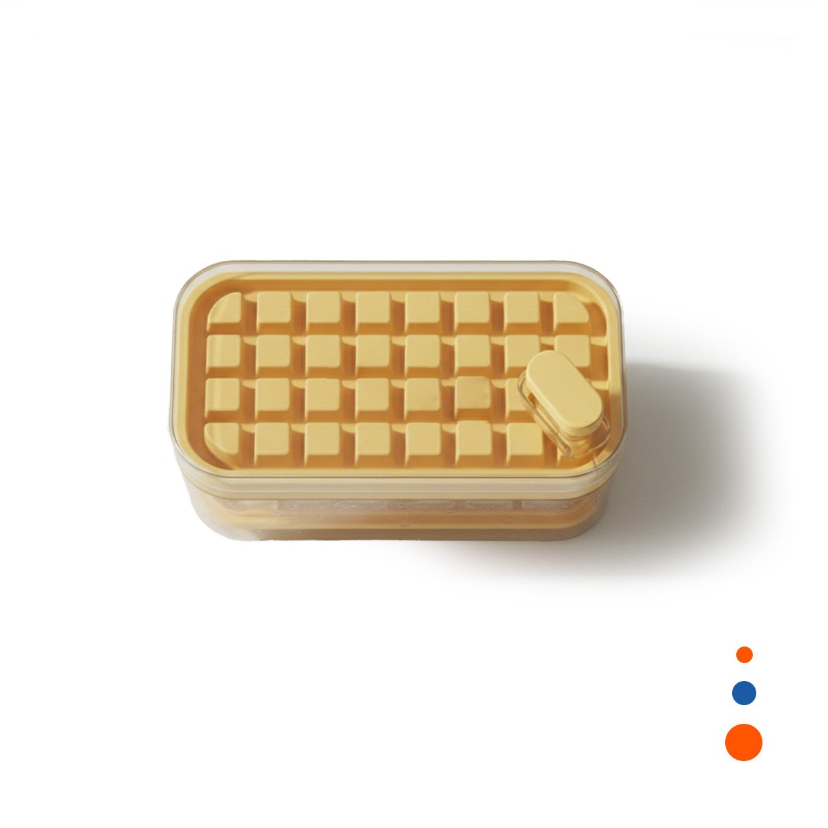 BANDEJA FLEXIBLE AMARILLA PARA CUBOS DE HIELO CON CLIC SEGURO YREGALO STICKER - 1