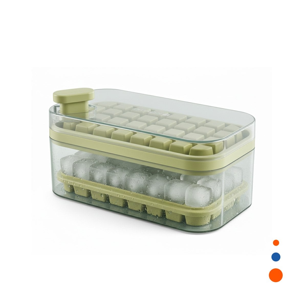 PACK4 MOLDE MODERNO VERDE PARA HIELO CON SISTEMA CLIC ESQUINA SEGURO YPAPEL REGALO - 3