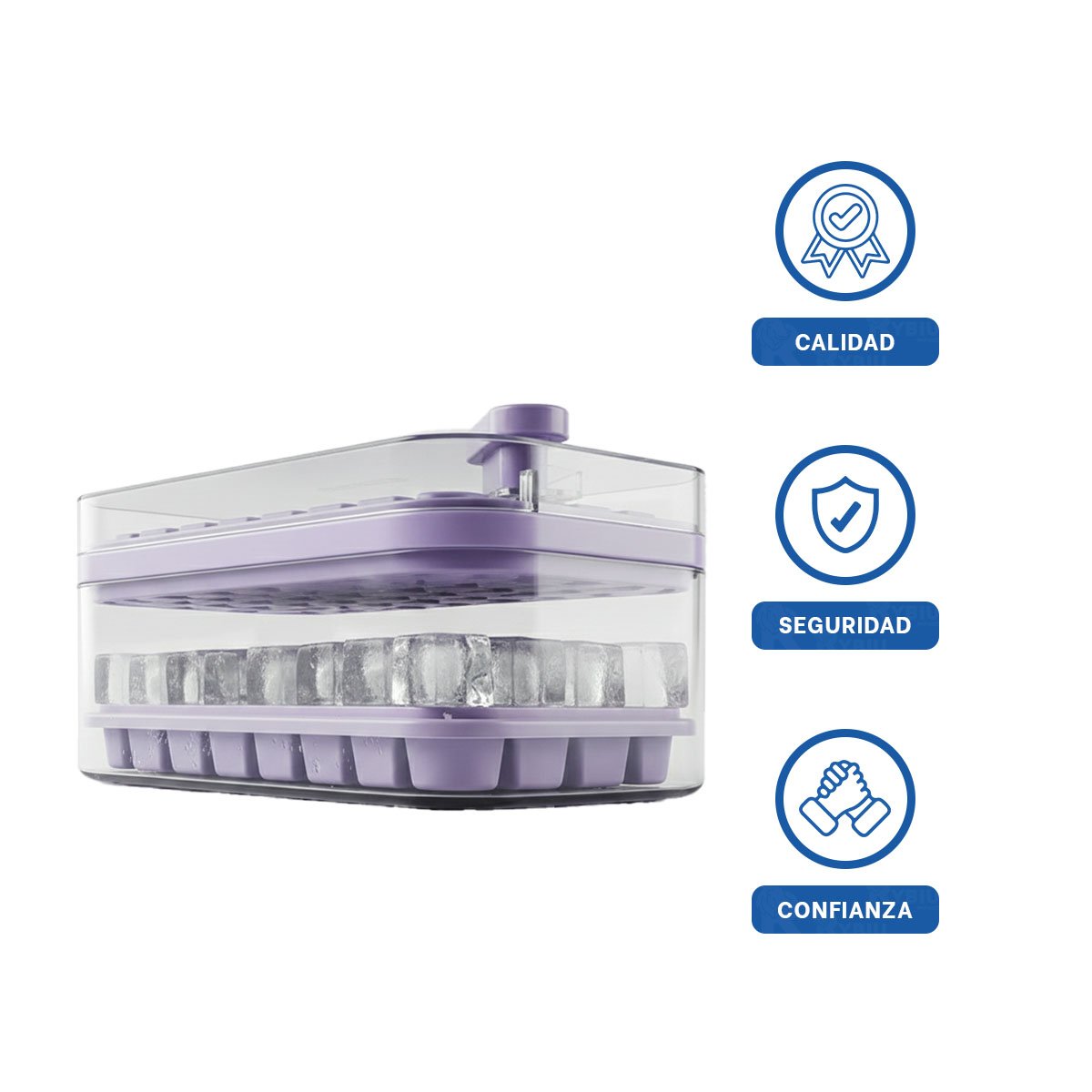 BANDEJA COMPACTA MORADA PARA PREPARAR HIELO EN REFRIGERADORA YLIGAS REGALO - 5