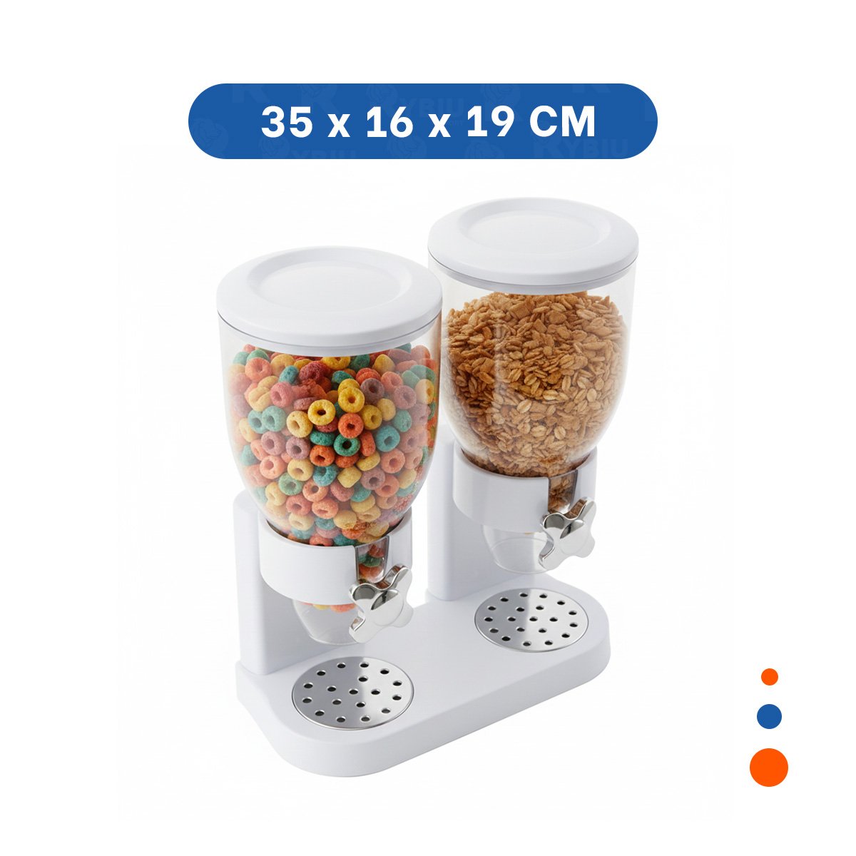 RECIPIENTE DOBLE DE GRANOS 2L PARA COCINA HOGAR Y OFICINA BLANCO YLIGAS REGALO - 4
