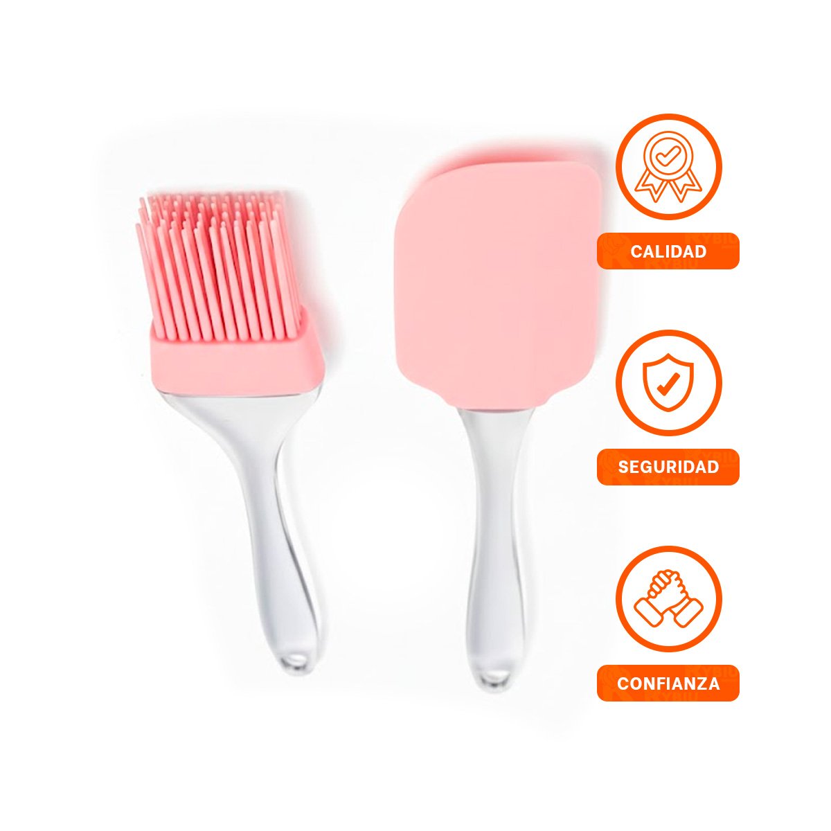 COMPLEMENTO Y BROCHA DE SILICONA ROSADO PARA COCINA HOGAR MODERNO YLIGAS REGALO - 5
