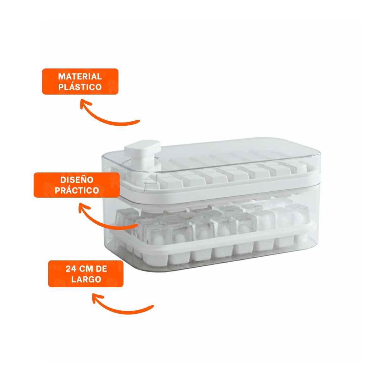 BANDEJA MODERNA BLANCA PARA HIELO CON SISTEMA PRACTICO YPOST IT - 5