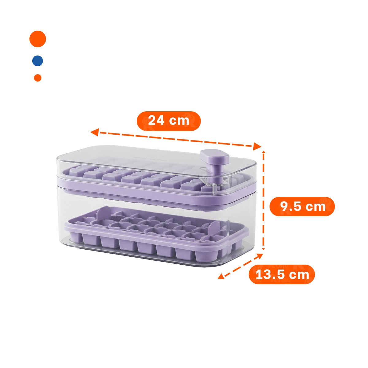 PACK2 MOLDE FLEXIBLE MORADO PARA HACER CUBOS DE HIELO CON PRACTICO CLIC YPAPEL REGALO - 4