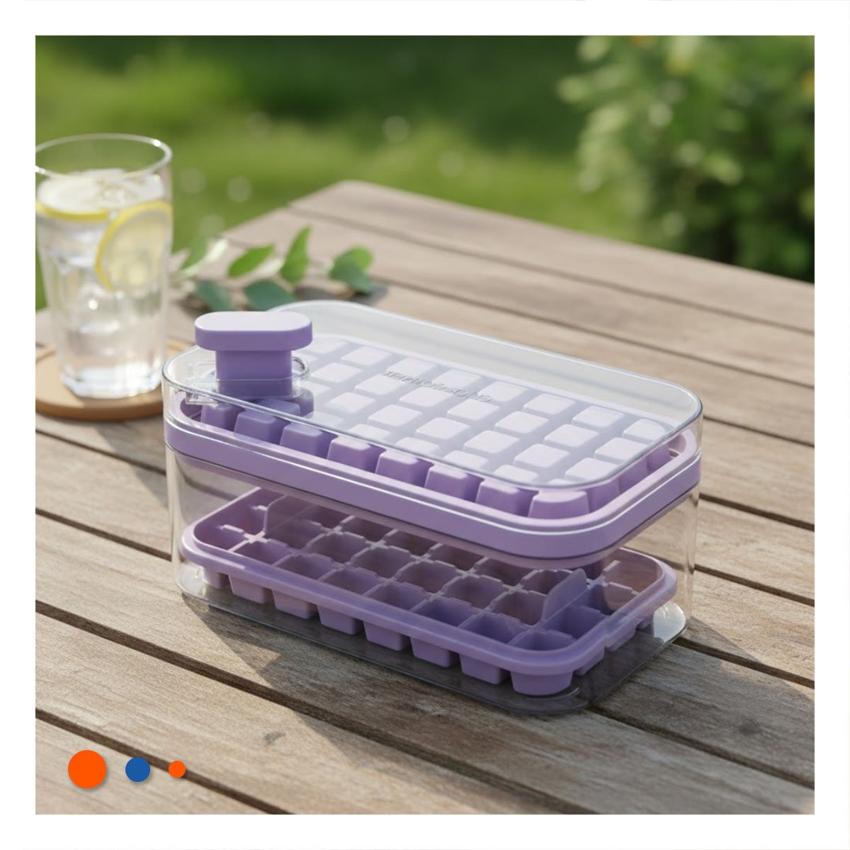 PACK2 MOLDE FLEXIBLE MORADO PARA HACER CUBOS DE HIELO CON PRACTICO CLIC YPAPEL REGALO - 5