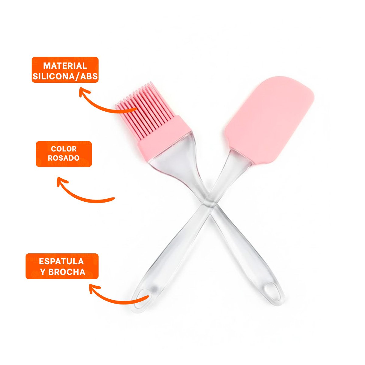 IMPLEMENTO Y BROCHA DE SILICONA ROSADO PARA COCINA PRACTICA YPOST IT - 5