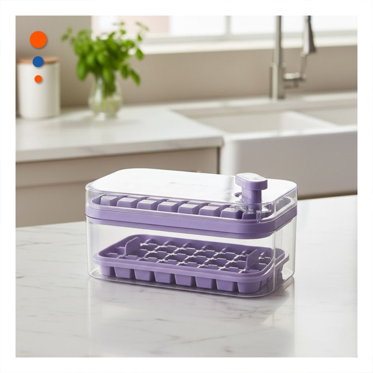 PACK6 CUBITERA COMPACTA MORADA PARA CUBOS DE HIELO EN CASA YREGALO STICKER - 3