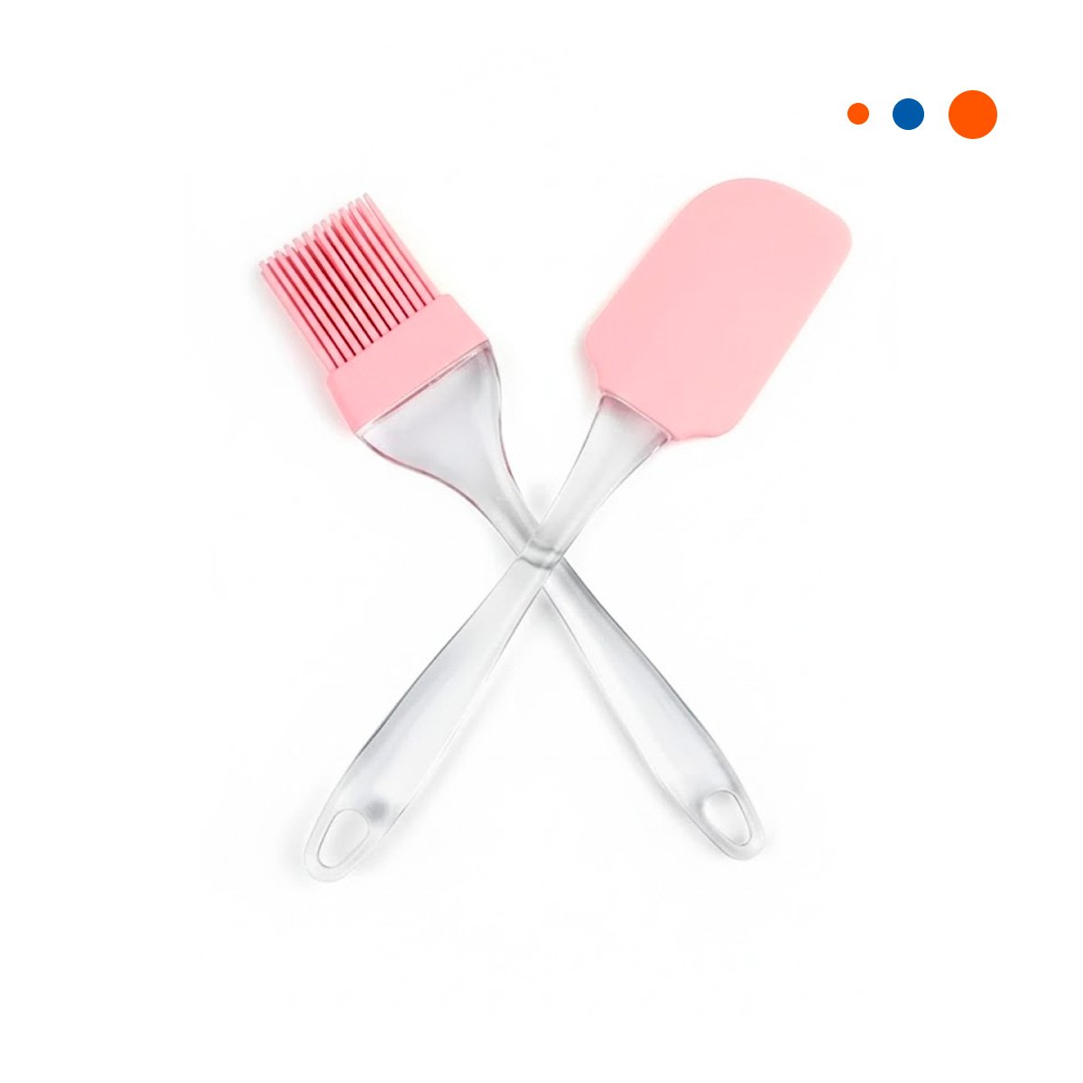 PACK2 PACK ESPATULA Y BROCHA DE SILICONA ROSADO PARA COCINA DIARIA YREGALO STICKER - 2