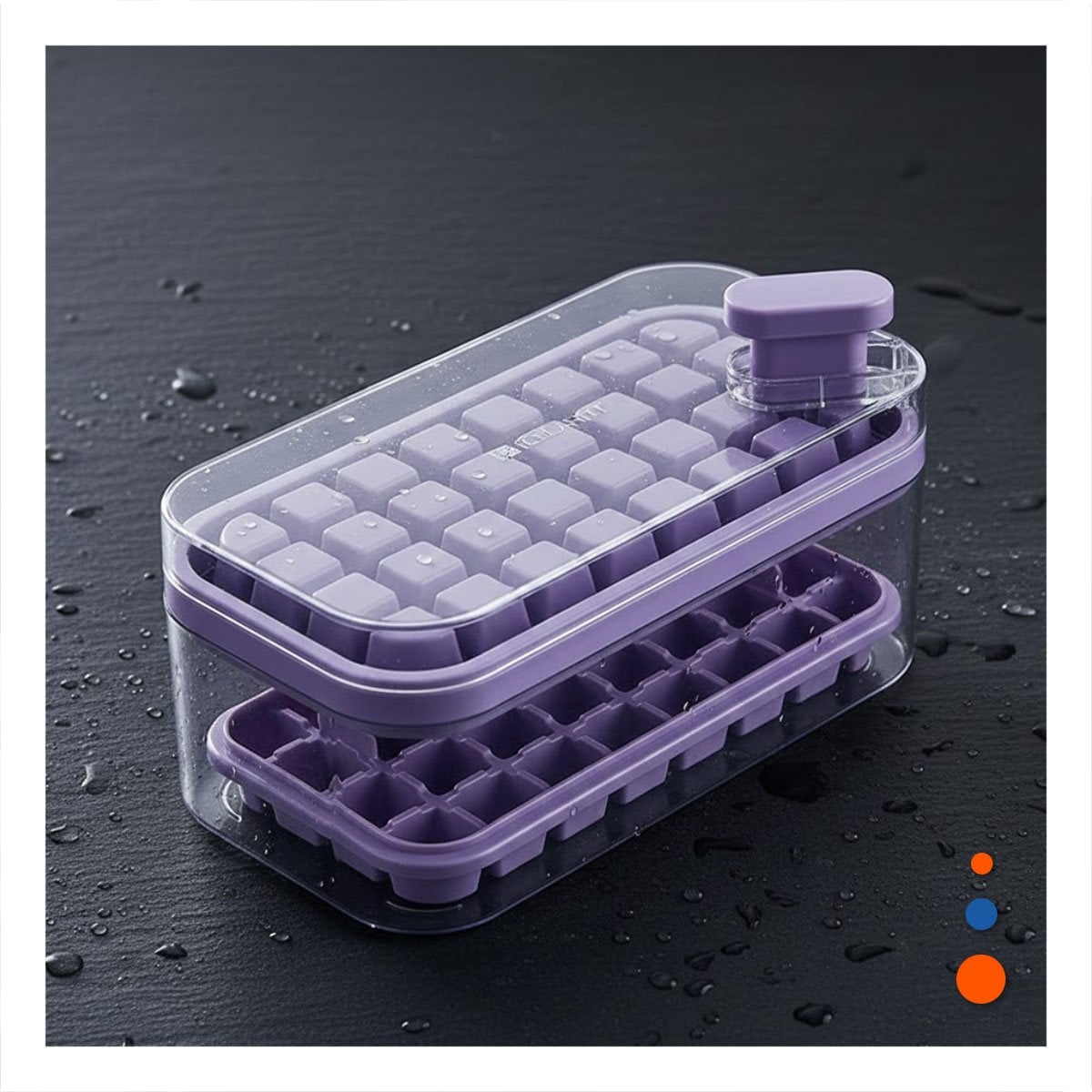 BANDEJA MORADA PARA CUBOS DE HIELO CON DISENO CLIC ESQUINA - 5