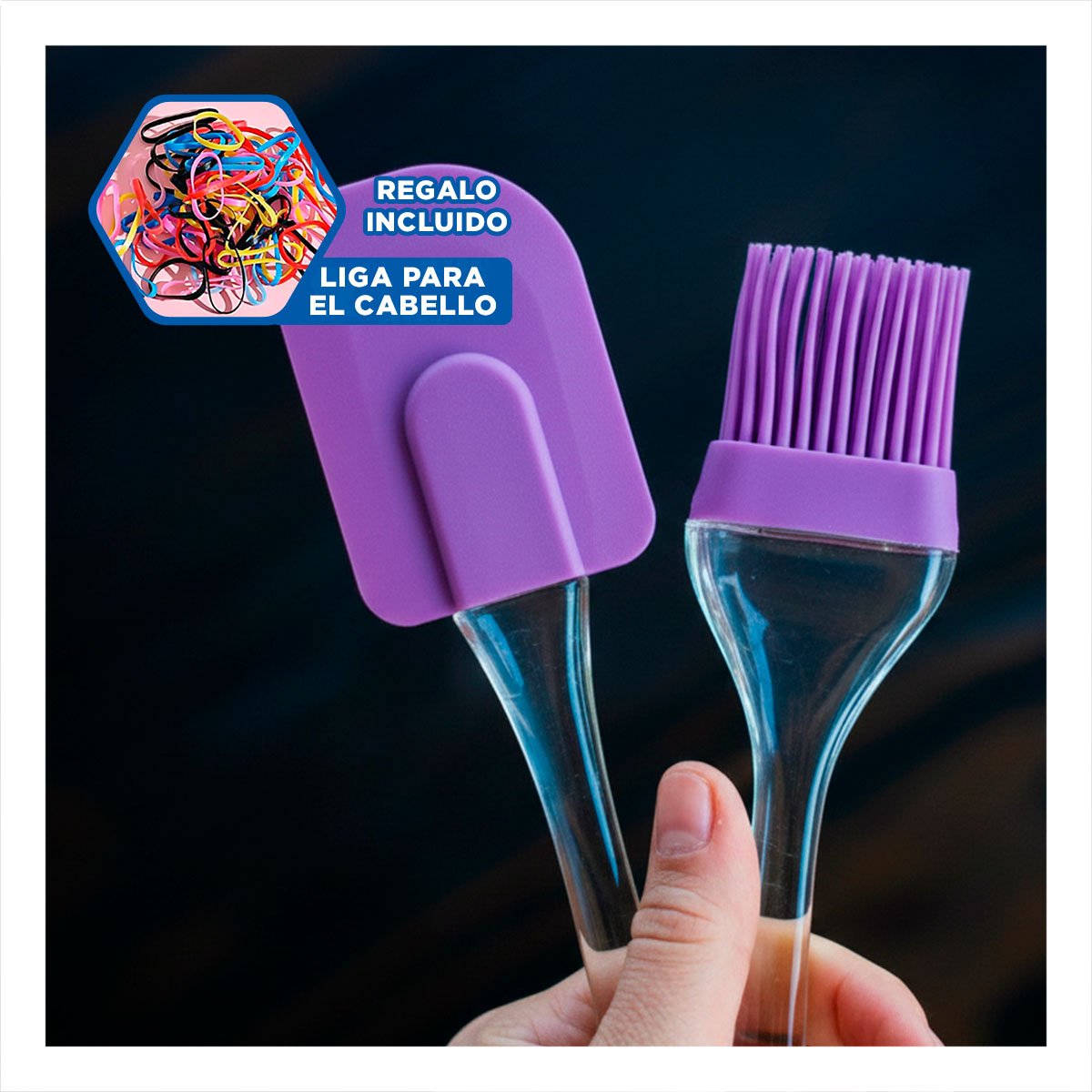 HERRAMIENTA Y BROCHA DE SILICONA LILA PARA COCINA HOGAR Y REPOSTERIA CASERA YLIGAS REGALO - 2