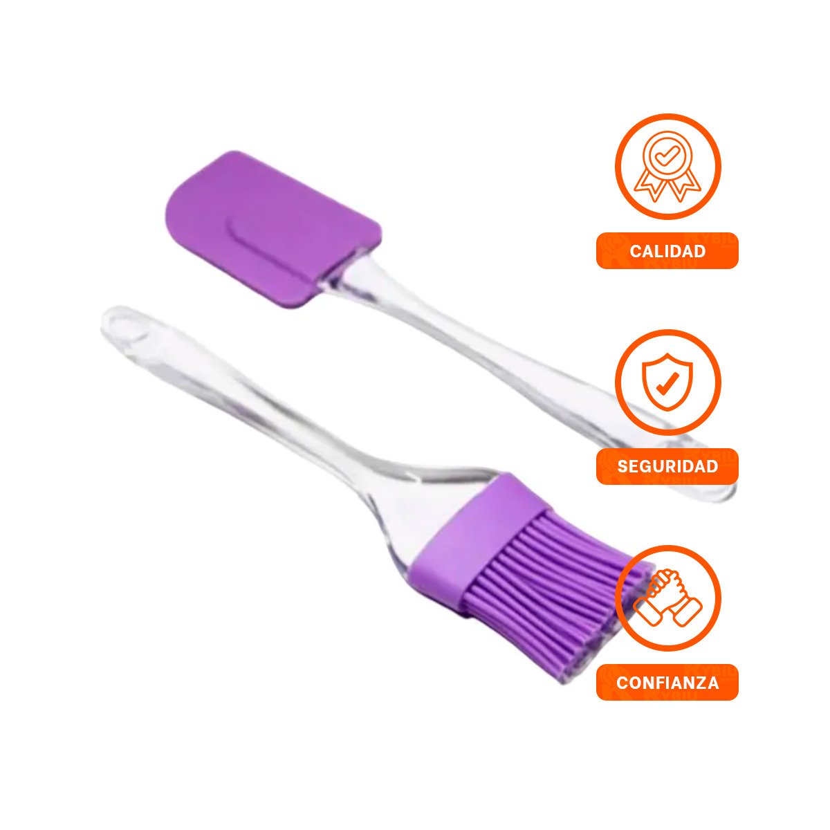HERRAMIENTA Y BROCHA DE SILICONA LILA PARA COCINA HOGAR Y REPOSTERIA CASERA YLIGAS REGALO - 5