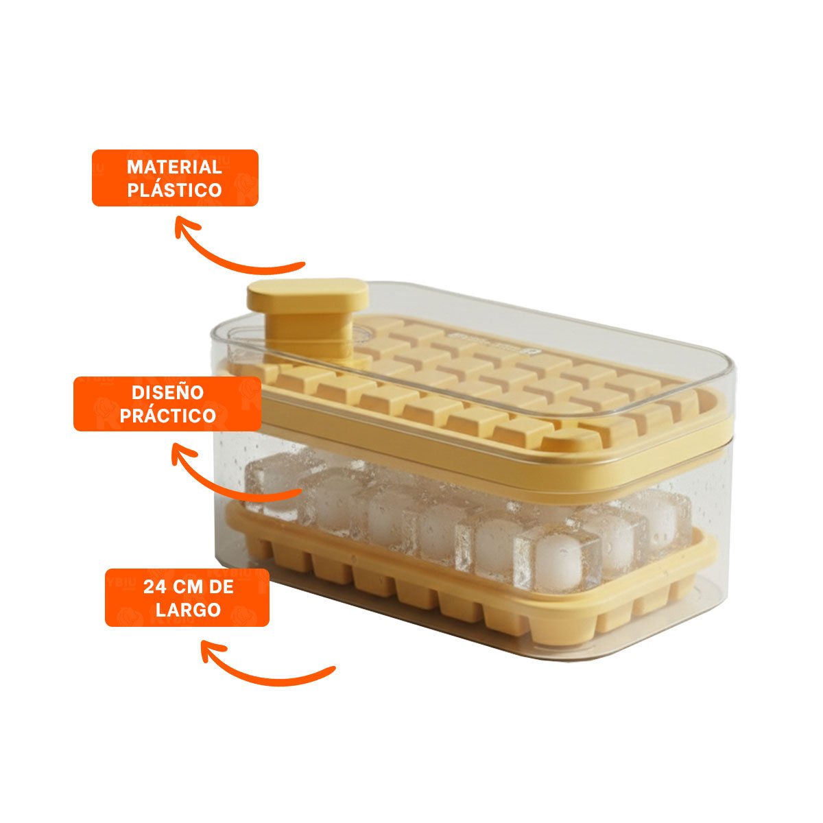 BANDEJA MODERNA AMARILLA PARA HIELO CON SISTEMA PRACTICO YPOST IT - 5