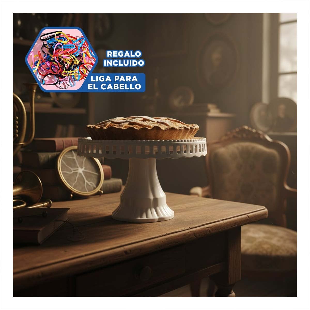 PEDESTAL DECORATIVO PORTA TORTA BLANCO 32 CM PARA CUMPLEANOS YLIGAS REGALO - 2