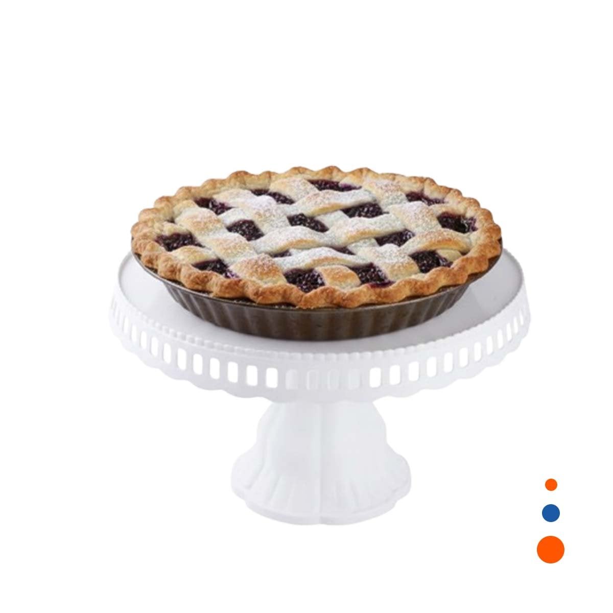 PEDESTAL ELEGANTE PORTA TORTA BLANCO 32 CM PARA EVENTOS EN CASA YREGALO STICKER - 1