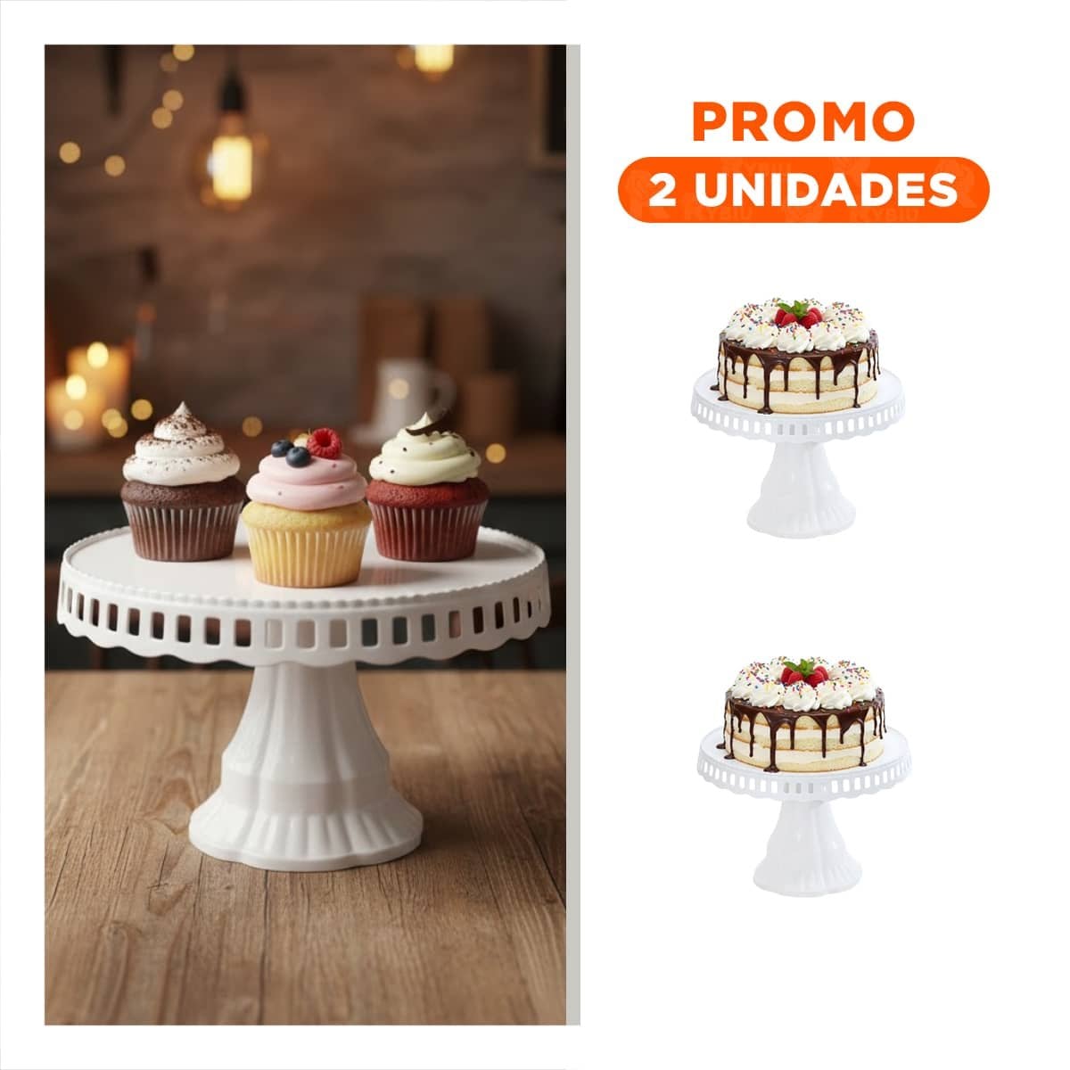 PACK2 BASE BLANCA PARA PASTEL 32 CM PARA MESA DE POSTRES YREGALO STICKER - 1