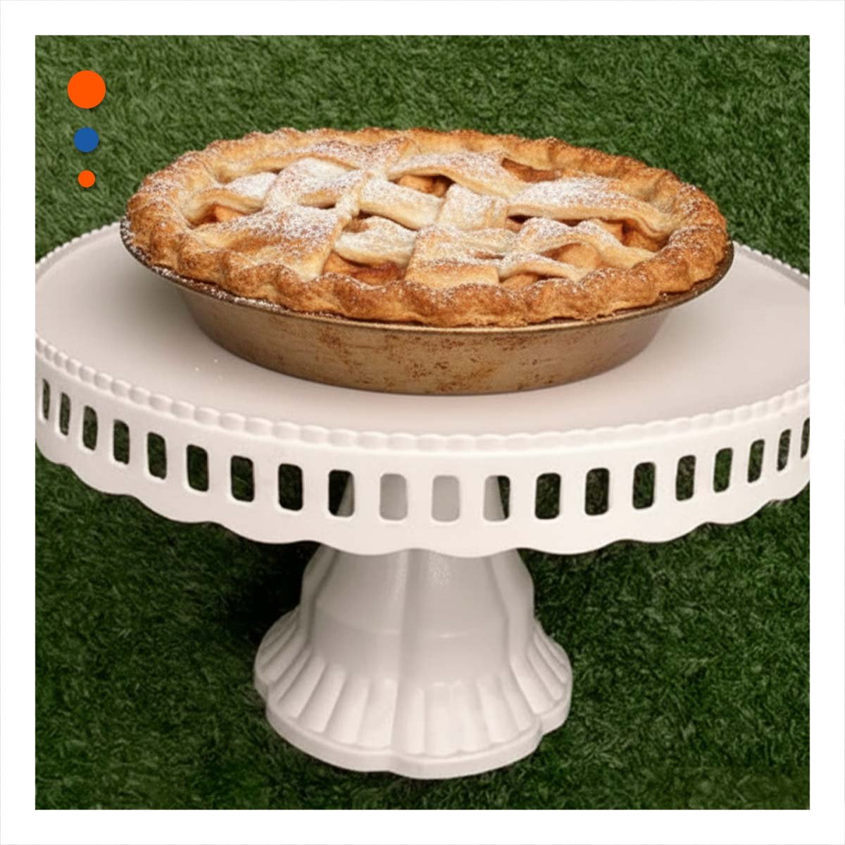 PACK2 BASE ALTA PORTA TORTA BLANCO 32 CM PARA PRESENTACION EN MESA - 3