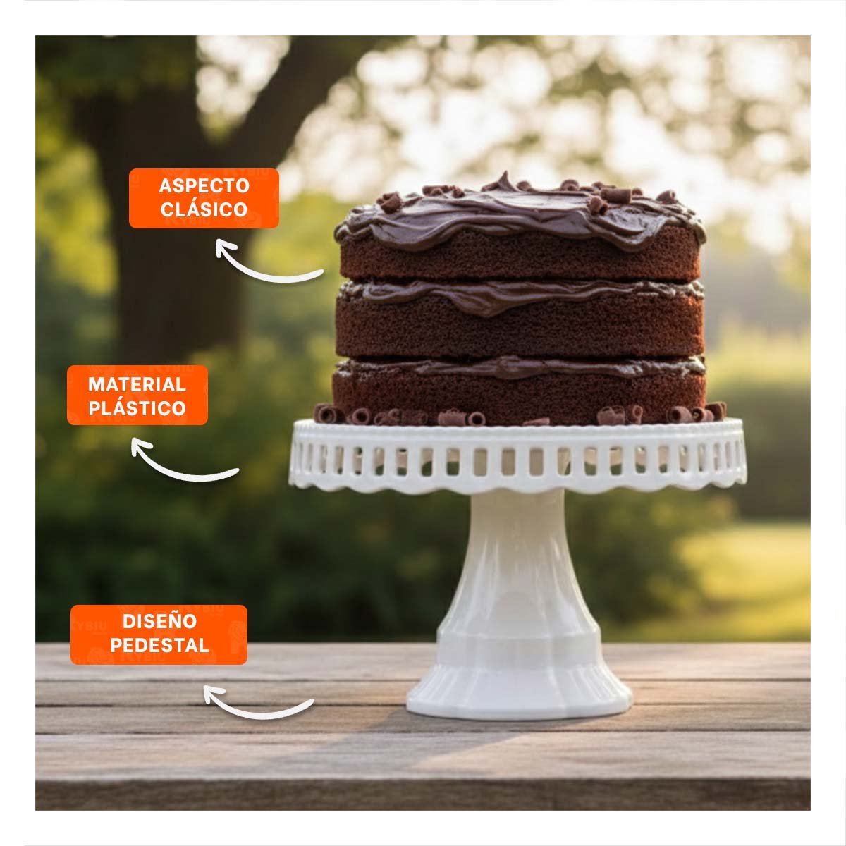 PACK6 SOPORTE BLANCO PARA TORTA 32 CM PARA EVENTOS EN CASA - 2