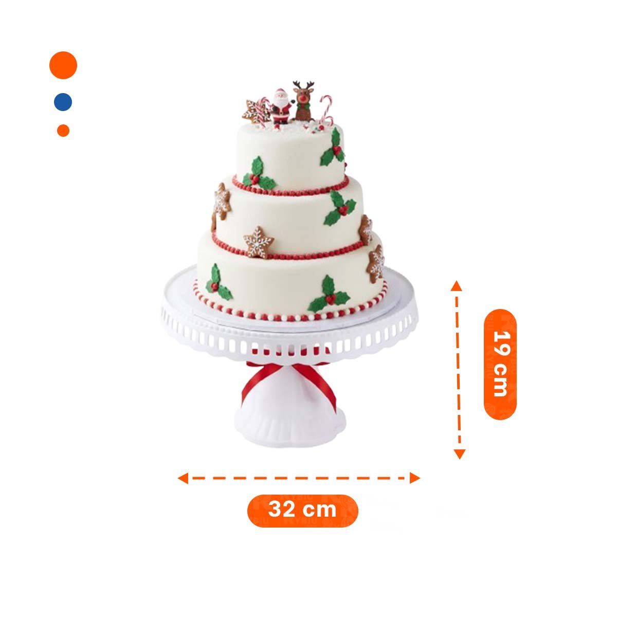 PACK4 BASE DECORATIVA PORTA PASTEL BLANCO 32 CM PARA CELEBRACION - 4