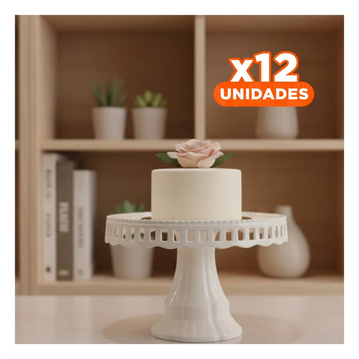PACK12 PLATO BLANCO PARA PASTEL 32 CM PARA CUMPLEANOS YREGALO STICKER - 1