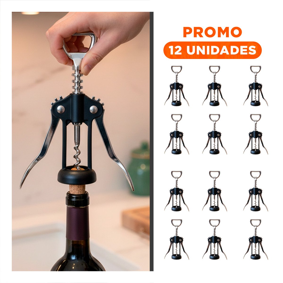 PACK12 DESTAPADOR ERGONOMICO NEGRO MANUAL 16,5 CM COCINA - 1